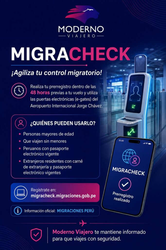 Información sobre MigraCheck para viajeros – Moderno Viajero