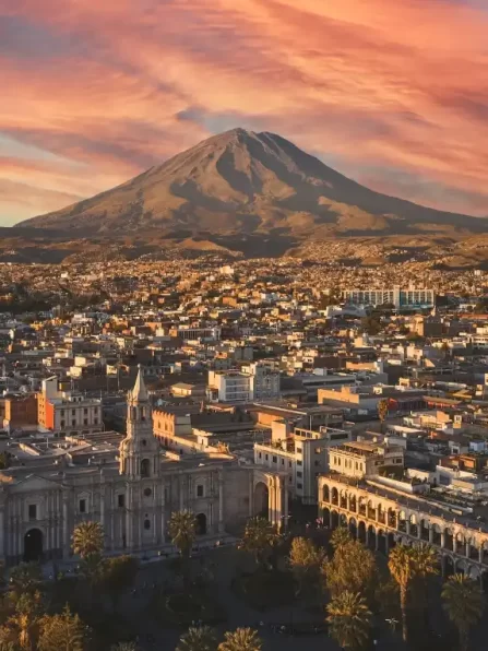 destinations-peru-arequipa-main-square-misti-volcano